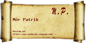 Mór Patrik névjegykártya
