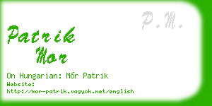 patrik mor business card